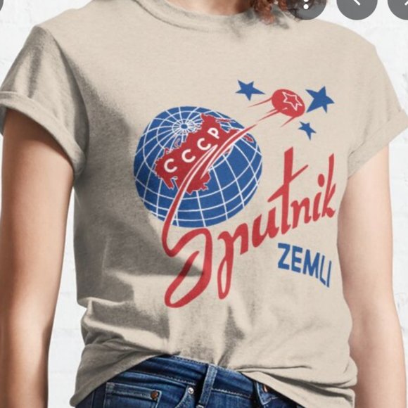 Vintage Soviet Sputnik 1957 Satellite T-Shirt Zemli (Large) - Picture 3 of 7